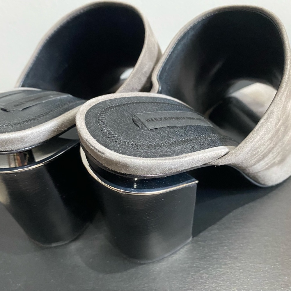 Alexander Wang Black and Silver Heeled Mules